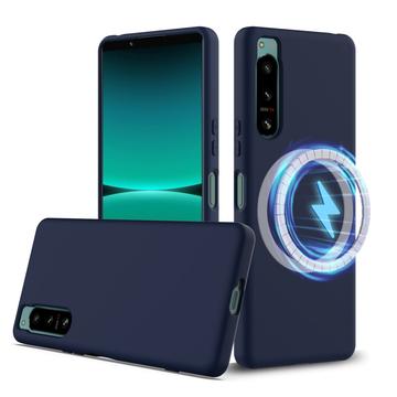 Capa de silicone líquido para Sony Xperia 5 IV - Compatível com MagSafe - Azul Escuro