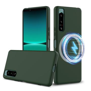 Capa de silicone líquido para Sony Xperia 5 IV - Compatível com MagSafe - Verde Escuro