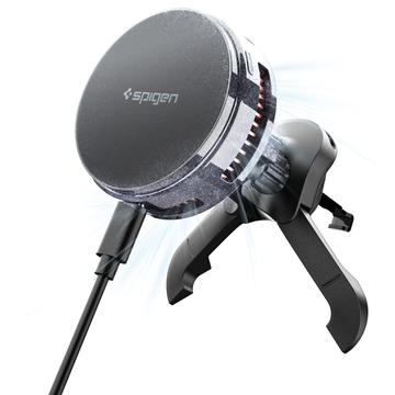 Suporte/carregador para automóvel Spigen Essential EV25MFAQ Qi2.2 Peltier MagSafe 25W - Preto
