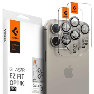 Protetor de Câmara Spigen Glas.tR Ez Fit Optik Pro para iPhone 16 Pro/16 Pro Max/17 Pro/17 Pro Max - Titânio natural