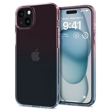 Capa de TPU Spigen Liquid Crystal para iPhone 15 - Cor-de-Rosa / Azul