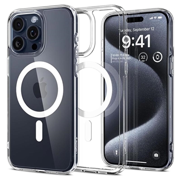 Capa Spigen Ultra Hybrid Mag para iPhone 15 Pro - Branco / Transparente