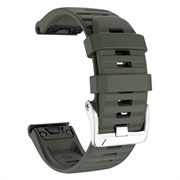 Correia de silicone desportiva para Garmin Fenix 3 / 3 HR / 5X / 5X Plus / 6X / 6X Pro - Verde Exército