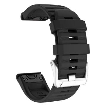 Correia de silicone desportiva para Garmin Fenix 3 / 3 HR / 5X / 5X Plus / 6X / 6X Pro - Preto