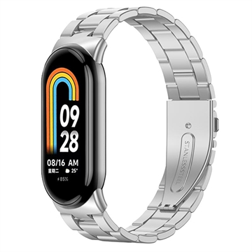 Bracelete em Aço Inoxidável para Xiaomi Smart Band 8 - Prateado