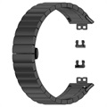 Bracelete em Aço Inoxidável com Fivela Borboleta para Huawei Watch Fit - Preto