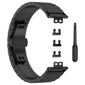 Bracelete em Aço Inoxidável com Fivela Borboleta para Huawei Watch Fit - Preto