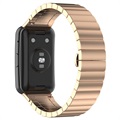 Bracelete em Aço Inoxidável com Fivela Borboleta para Huawei Watch Fit - Cor-de-Rosa Dourado