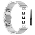 Bracelete em Aço Inoxidável com Fivela Borboleta para Huawei Watch Fit - Prateado