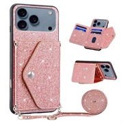 Capa com Porta-Cartão Stardust para iPhone 17 Pro - Cor-de-Rosa