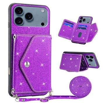 Capa com Porta-Cartão Stardust para iPhone 17 Pro Max - Púrpura