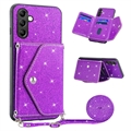 Capa com Porta-Cartão Stardust para Samsung Galaxy A14 - Púrpura