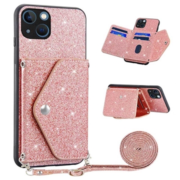 Capa com Porta-Cartão Stardust para iPhone 14 - Cor-de-Rosa