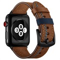 Bracelete de Pele Costurada para Apple Watch Series 7/SE/6/5/4/3/2/1 - 41mm/40mm/38mm - Brown