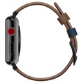 Bracelete de Pele Costurada para Apple Watch Series 7/SE/6/5/4/3/2/1 - 45mm/44mm/42mm - Castanho