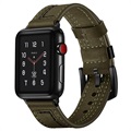 Bracelete de Pele Costurada para Apple Watch Series 7/SE/6/5/4/3/2/1 - 45mm/44mm/42mm - Verde