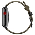 Bracelete de Pele Costurada para Apple Watch Series 7/SE/6/5/4/3/2/1 - 45mm/44mm/42mm - Verde
