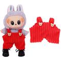 Macacão de Urso às riscas para Labubu Mini Figure 17cm - Vermelho