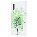 Bolsa Tipo Carteira Style Series para Samsung Galaxy Xcover 5 - Árvore Florida / Verde