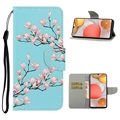 Bolsa Tipo Carteira Style Series para Samsung Galaxy A42 5G - Flores Cor-de-Rosa