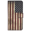 Bolsa Tipo Carteira Style Series para Samsung Galaxy A20e - Bandeira Americana Vintage