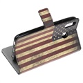 Bolsa Tipo Carteira Style Series para Samsung Galaxy A20e - Bandeira Americana Vintage
