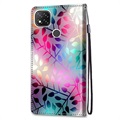 Bolsa Tipo Carteira Style Series para Xiaomi Redmi 9C, Redmi 9C NFC - Folhas Coloridas