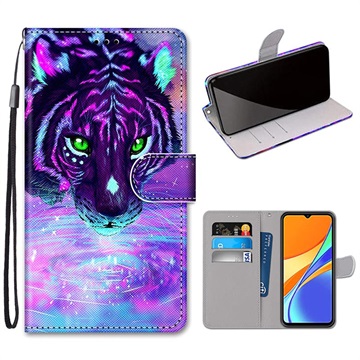 Bolsa Tipo Carteira Style Series para Xiaomi Redmi 9C, Redmi 9C NFC - Tigre