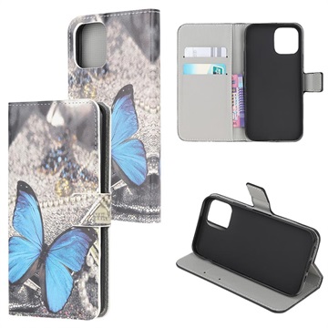 Bolsa tipo Carteira Style Serie para iPhone 13 Mini - Borboleta Azul
