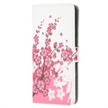 Bolsa tipo Carteira Style Serie para iPhone 13 Mini - Flores Cor-de-Rosa