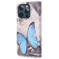 Bolsa tipo Carteira Style Serie para iPhone 13 Pro Max - Borboleta Azul