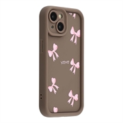 Capa TPU elegante à prova de choque para iPhone 13 com rebordos elevados - Castanho / Arco