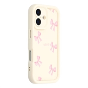 Capa TPU elegante à prova de choque para iPhone 16 Plus com rebordos elevados - Branco / Arco
