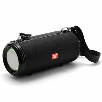 T&G TG537 Altifalante Bluetooth com luz RGB Altifalante portátil à prova de água de alta potência com subwoofer para computador Suporte para cartão FM TF - Preto