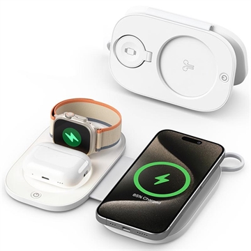 Carregador sem fios de viagem dobrável T5 3 em 1 15W