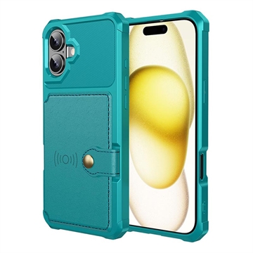 Capa de TPU para iPhone 17 com Suporte para Cartão - Turquesa