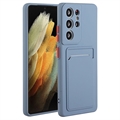Capa de TPU para Samsung Galaxy S23 Ultra 5G com Porta-Cartões - Cinzento
