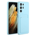 Capa de TPU para Samsung Galaxy S23 Ultra 5G com Porta-Cartões - Azul Claro