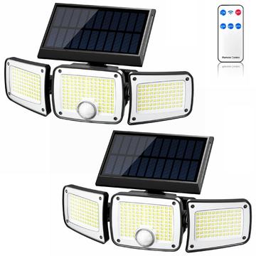 TY10305 Aplique solar de 3 cabeças - 280 LED - 2 peças