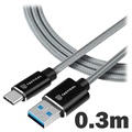 Cabo de Carregamento Tactical Fast Rope - USB-A/USB-C - 0.3m