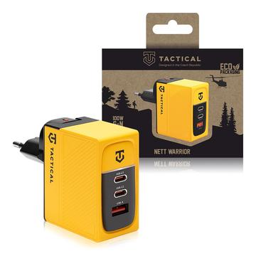 Carregador de parede Tactical Nett Warrior GaN 100W - 2x PD3.0 USB-C, QC3.0 USB-A - Amarelo