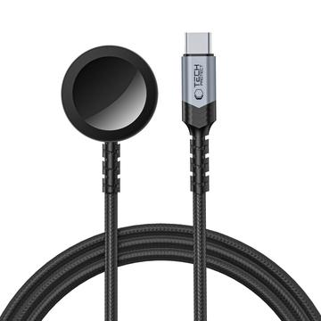 Carregador magnético Tech-Protect MC01 UltraBoost para Apple Watch com cabo tipo C de 120cm - Preto