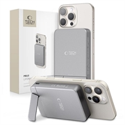 Tech-Protect PB15 LifeMag 10000mAh Banco de potência magnético sem fios com suporte - 15W - Cinzento