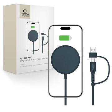 Tech-Protect QI15W-A44 Carregador sem fios MagSafe 15W - Azul-marinho