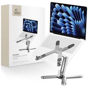 Suporte universal para computador portátil Tech-Protect ULS200 - Suporte ergonómico ajustável em alumínio - Prata