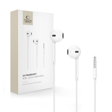 Auscultadores intra-auriculares de 3.5mm Tech-Protect UltraBoost - Branco