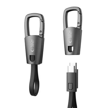 Cabo USB-C para porta-chaves DNA Tech-Protect UltraBoost - 60W PD, 17cm - Cinzento ferro