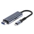 Leitor de cartões SD e MicroSD Tech-Protect UltraBoost USB-A/Lightning - Cinzento
