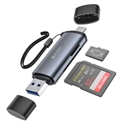 Leitor de cartão SD e MicroSD Tech-Protect UltraBoost USB-A/USB-C - Cinza