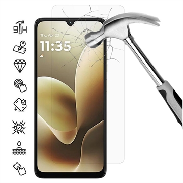 Protetor de ecrã de vidro temperado para Motorola Moto G06 Power - 9H - Case Friendly - Transparente